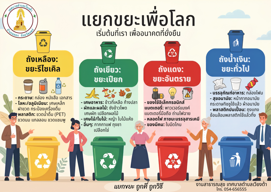 เทศบาลตำบลเวียงต้า เผยแพร่ความรู้ เรื่องการคัดแยกขยะ